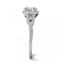 Diamond Accented Halo Engagement Ring 14k White Gold (1.29ct)