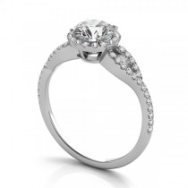 Diamond Accented Halo Engagement Ring 14k White Gold (1.29ct)