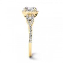 Diamond Accented Halo Engagement Ring 14k Yellow Gold (1.29ct)