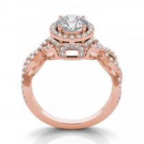 Infinity Diamond Halo Engagement Ring 14k Rose Gold (1.68ct)