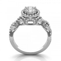 Infinity Diamond Halo Engagement Ring 14k White Gold (1.68ct)