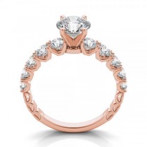 Graduated Diamond Engagement Ring 14k Rose Gold (1.00ct)