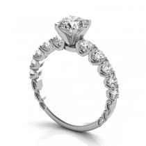 Graduated Diamond Engagement Ring 14k White Gold (1.00ct)