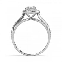 Diamond Twisted Halo Engagement Ring 14k White Gold (1.50ct)