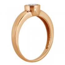 Bezel-Set Solitaire Engagement Ring Setting in 14k Rose Gold