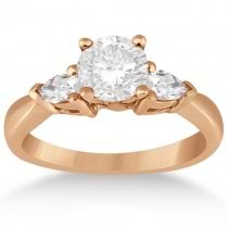 Three Stone Pear Shaped Diamond Engagement Ring 14k Rose Gold (0.50ct)