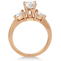 Three Stone Pear Shaped Diamond Engagement Ring 14k Rose Gold (0.50ct)