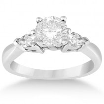 Three Stone Pear Shaped Diamond Engagement Ring 14k White Gold (0.50ct)