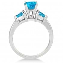 Pear Cut Three Stone Blue Topaz Engagement Ring 14k White Gold (1.50ct)