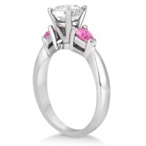 Three Stone Pink Sapphire Engagement Ring Palladium (0.50ct)
