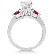 Pear Cut Three Stone Ruby Engagement Ring 14k White Gold (0.50ct)
