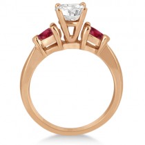 Pear Cut Three Stone Ruby Engagement Ring 18k Rose Gold (0.50ct)