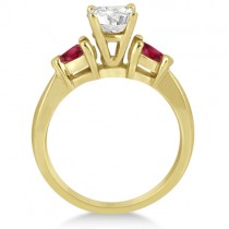 Pear Cut Three Stone Ruby Engagement Ring 18k Yellow Gold (0.50ct)