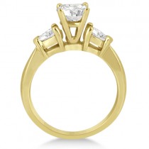 Three Stone Pear Shape Lab Diamond Engagement Ring 14k Yellow Gold (0.50ct)