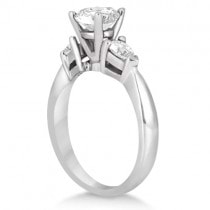 Three Stone Pear Shaped Lab Diamond Engagement Ring 18k White Gold (0.50ct)