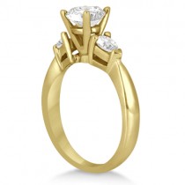 Three Stone Pear Shaped Lab Diamond Engagement Ring 18k Yellow Gold (0.50ct)