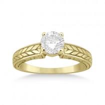 Vintage Solitaire Engagement Ring Setting 14k Yellow Gold