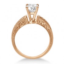 Vintage Solitaire Engagement Ring Setting 18k Rose Gold