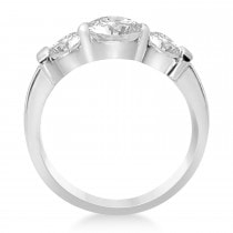 Three Stone Round Diamond Engagement Ring 14k White Gold (1.70ct)