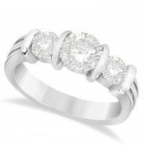 Three Stone Round Diamond Engagement Ring Platinum (1.70ct)