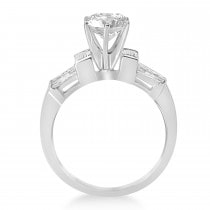 Baguette Diamond Engagement Ring Setting 14k White Gold (0.96ct)