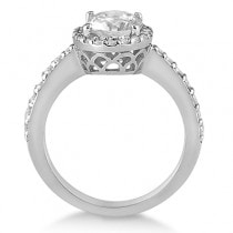 Oval Halo Diamond Engagement Ring Setting 18k White Gold (0.36ct)
