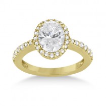 Oval Halo Diamond Engagement Ring Setting 18k Yellow Gold (0.36ct)