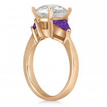 Amethyst Three Stone Trilliant Engagement Ring 14k Rose Gold (0.70ct)
