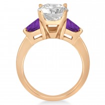 Amethyst Three Stone Trilliant Engagement Ring 18k Rose Gold (0.70ct)