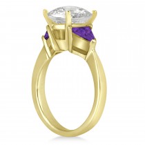 Amethyst Three Stone Trilliant Engagement Ring 18k Yellow Gold (0.70ct)