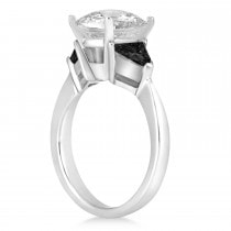 Black Diamond Three Stone Trilliant Engagement Ring Platinum (0.70ct)