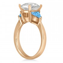 Blue Topaz Three Stone Trilliant Engagement Ring 18k Rose Gold (0.70ct)