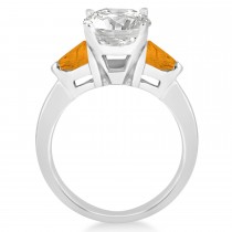 Citrine Three Stone Trilliant Engagement Ring Platinum (0.70ct)