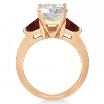 Garnet Three Stone Trilliant Engagement Ring 14k Rose Gold (0.70ct)