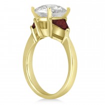 Garnet Three Stone Trilliant Engagement Ring 14k Yellow Gold (0.70ct)