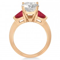 Ruby Three Stone Trilliant Engagement Ring 18k Rose Gold (0.70ct)