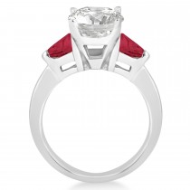 Ruby Three Stone Trilliant Engagement Ring 18k White Gold (0.70ct)