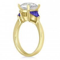 Tanzanite Three Stone Trilliant Engagement Ring 18k Yellow Gold (0.70ct)