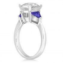 Tanzanite Three Stone Trilliant Engagement Ring Platinum (0.70ct)