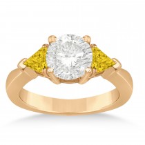 Yellow Sapphire Three Stone Trilliant Engagement Ring 14k Rose Gold (0.70ct)