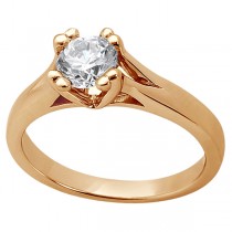 Double Prong Trellis Engagement Ring Setting in 14k Rose Gold