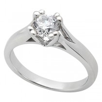 Double Prong Trellis Engagement Ring Setting in Platinum