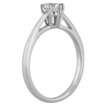 Six-Prong 14k White Gold Solitaire Engagement Ring Setting