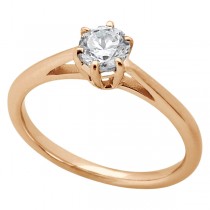 Six-Prong 18k Rose Gold Solitaire Engagement Ring Setting