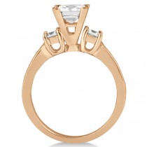 Round & Princess Cut 3 Stone Diamond Engagement Ring 14k R. Gold 0.50ct