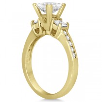 Round & Princess Cut 3 Stone Diamond Engagement Ring 14k Y. Gold 0.50ct
