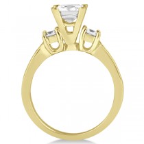 Round & Princess Cut 3 Stone Diamond Engagement Ring 14k Y. Gold 0.50ct