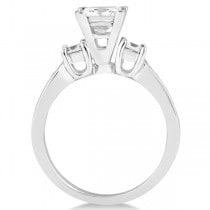 Round & Princess Cut 3 Stone Diamond Engagement Ring Platinum 0.50ct