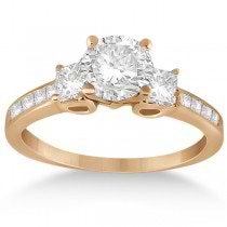 Three-Stone Princess Cut Diamond Engagement Ring 18k Rose Gold (0.64 ct)
