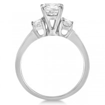 Three-Stone Princess Cut Diamond Engagement Ring 18k White Gold (0.64 ct)